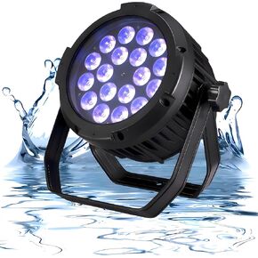 BECEN Waterproof LED Par - 18x18W RGBWA UV 6in1 IP65 DJ Stage Light Sound Activated Auto Play by Remote DMX Control Uplights for Wedding Birthday Church Music Light Show Events Stage Lighting