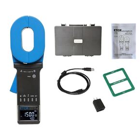 ETCR2200 Ground Resistance Meter Earth Resistance Tester Clamp Earth Resistance Measurement 0.010Ω-1500Ω 0.00mA-40.0A Double Insulation ETCR 2200 with USB Interface