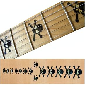 Jockomo Skull Black Pearl Guitar Inlay Sticker