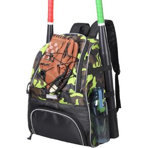 Baseball Bag, Softball Bag with Shoes Compartment Bat Backpack for Baseball, T-Ball Bat, Glove Holder, Helmet, Caps, Teeball Equipment Gear in Kuwait
