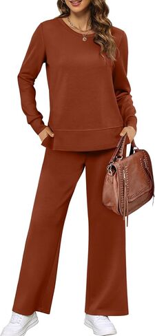 XIEERDUO المرأة 2 قطعة صالة مجموعات الخريف ملابس السفر موضة واسعة الساق رياضية مريحة Sweatsuits S-3XL in Kuwait