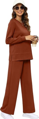 XIEERDUO المرأة 2 قطعة صالة مجموعات الخريف ملابس السفر موضة واسعة الساق رياضية مريحة Sweatsuits S-3XL in Kuwait