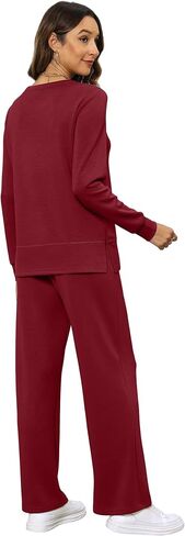 XIEERDUO المرأة 2 قطعة صالة مجموعات الخريف ملابس السفر موضة واسعة الساق رياضية مريحة Sweatsuits S-3XL in Kuwait