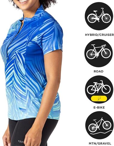 Terry Cycling Jersey Womens Actif Short Sleeve Bike Top, UPF 50+ Summer Top for Women, Reg. & Plus Sizes in Saudi Arabia