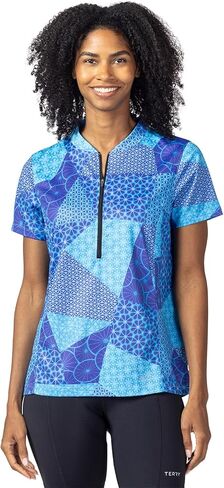 Terry Cycling Jersey Womens Actif Short Sleeve Bike Top, UPF 50+ Summer Top for Women, Reg. & Plus Sizes in Saudi Arabia