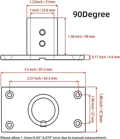 Heavy Dudy 316 Stainless Steel Boat Rectangular Base Marine Yacht Hand Rail Fitting Rail Tube Stanchion Base Column Accessories-1PACK in Kuwait