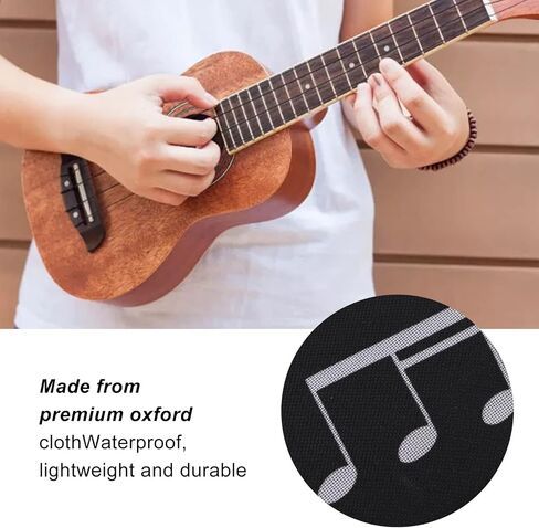 Ukulele Case, 21in Ukulele Padded Gig Bag Oxford Cloth Waterproof Storage with Exterior Front Zipped Pocket Music Accordion Accessory Instrument Single Shoulder Backpack Adjustable Straps for Outdoor in Saudi Arabia