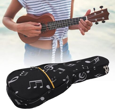 Ukulele Case, 21in Ukulele Padded Gig Bag Oxford Cloth Waterproof Storage with Exterior Front Zipped Pocket Music Accordion Accessory Instrument Single Shoulder Backpack Adjustable Straps for Outdoor in Saudi Arabia