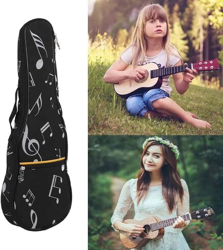 Ukulele Case, 21in Ukulele Padded Gig Bag Oxford Cloth Waterproof Storage with Exterior Front Zipped Pocket Music Accordion Accessory Instrument Single Shoulder Backpack Adjustable Straps for Outdoor in Saudi Arabia