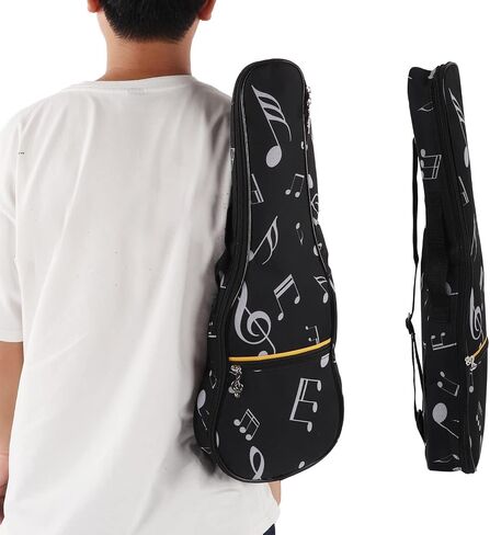 Ukulele Case, 21in Ukulele Padded Gig Bag Oxford Cloth Waterproof Storage with Exterior Front Zipped Pocket Music Accordion Accessory Instrument Single Shoulder Backpack Adjustable Straps for Outdoor in Saudi Arabia