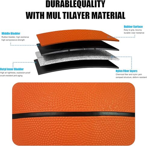 Aoneky Indoor/Outdoor Mini Rubber Basketball with Pump - Pack of 1/5/10 Size 2/3 Basketballs in Saudi Arabia