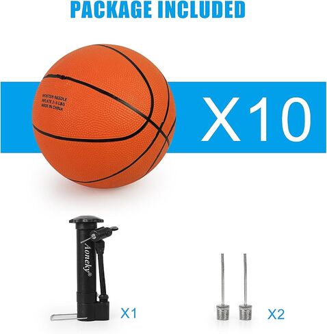 Aoneky Indoor/Outdoor Mini Rubber Basketball with Pump - Pack of 1/5/10 Size 2/3 Basketballs in Saudi Arabia