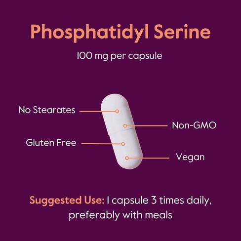 BESTVITE Phosphatidylserine 100mg لكل كبسولة (120 كبسولة نباتية) مع Sharp-PS® Green - حاصل على براءة اختراع وتم اختباره سريريًا - خالي من الإستيرات - خالي من الصويا - خالي من الغلوتين - نباتي - غير معدّل وراثيًا in Kuwait