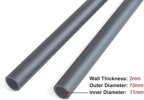 2mm Thickness Carbon Fiber Tube 15mm(OD) 15mmx11mmx200mm,300/400mm Available,3K roll Wrapped Black Matte Surface (2 pcs) in Saudi Arabia