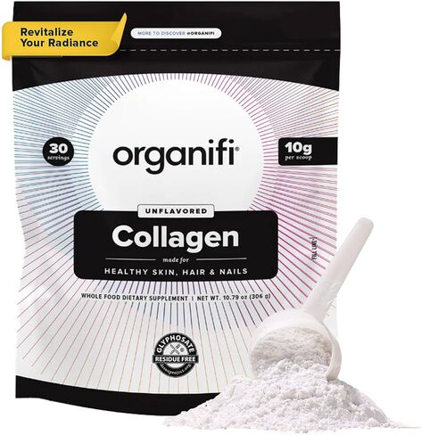 Organifi Collagen Powder - Fuller Hair, Stronger Nails, and Radiant Skin - Replenish and Rebuild Your Body - Gluten-Free, Dairy-Free, and Soy-Free Hydrolyzed Multi Collagen Peptides, 30 Servings in Saudi Arabia
