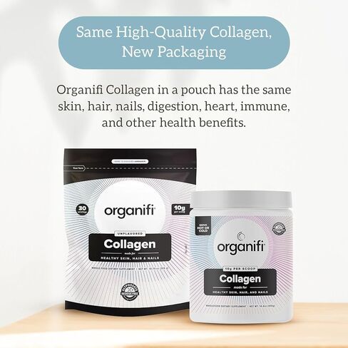 Organifi Collagen Powder - Fuller Hair, Stronger Nails, and Radiant Skin - Replenish and Rebuild Your Body - Gluten-Free, Dairy-Free, and Soy-Free Hydrolyzed Multi Collagen Peptides, 30 Servings in Saudi Arabia