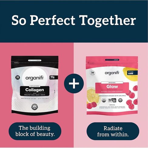 Organifi Collagen Powder - Fuller Hair, Stronger Nails, and Radiant Skin - Replenish and Rebuild Your Body - Gluten-Free, Dairy-Free, and Soy-Free Hydrolyzed Multi Collagen Peptides, 30 Servings in Saudi Arabia