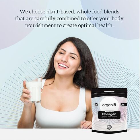 Organifi Collagen Powder - Fuller Hair, Stronger Nails, and Radiant Skin - Replenish and Rebuild Your Body - Gluten-Free, Dairy-Free, and Soy-Free Hydrolyzed Multi Collagen Peptides, 30 Servings in Saudi Arabia