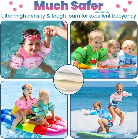 Heysplash Kids Swimming Vest, Toddler Floaties Fit 33-70 Lbs, Puddle Kids Jumper with Adjustable Strap, Swim Jacket Water Wing Arm Baby Float, Pool Sea Swimming Aid for Boys 2-7 Years,Full Blue Shark in Saudi Arabia