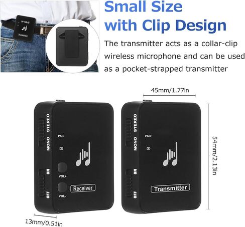 WP10 Wireless in Ear Monitor System, 2.4G Stereo Wireless IEM System with Transmitter Beltpack Receiver Automatic Pairing, Ideal for Studio, Band Rehearsal, Live Performance in Saudi Arabia