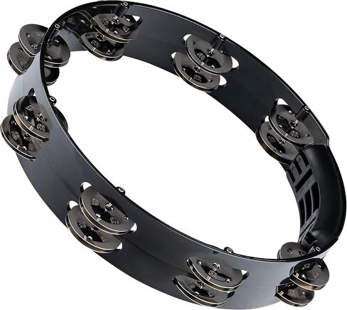 Meinl Percussion Tour Tambourine مع جينجلز من الفولاذ المقاوم للصدأ - غير مصنوع في الصين - أسود، إطار بلاستيك ABS مقاس 10 بوصة، ضمان لمدة عامين، (HTT10BK) in Saudi Arabia