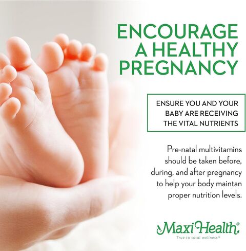 Maxi Health - Methyl Prenatal DHA Prenatal Vitamins Women - Doctor Formulated, Kosher, Gluten Free Prenatal Multivitamin with 25 Nutrients Including DHA, Folic Acid & More, 60 Liquid Caps in Saudi Arabia