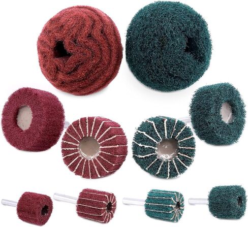 10 قطعة غير المنسوجة عجلة جلخ تلميع عجلة تلميع الحفر مرفق مجموعة أخضر أحمر غير المنسوجة منصات تلميع in Kuwait