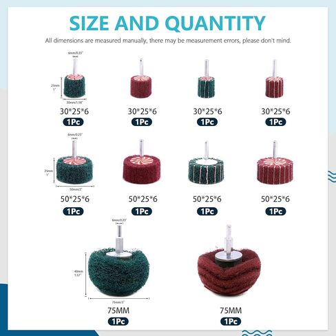 10 قطعة غير المنسوجة عجلة جلخ تلميع عجلة تلميع الحفر مرفق مجموعة أخضر أحمر غير المنسوجة منصات تلميع in Kuwait