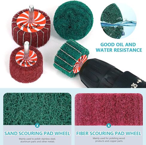10 قطعة غير المنسوجة عجلة جلخ تلميع عجلة تلميع الحفر مرفق مجموعة أخضر أحمر غير المنسوجة منصات تلميع in Kuwait