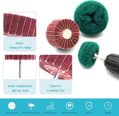 10 قطعة غير المنسوجة عجلة جلخ تلميع عجلة تلميع الحفر مرفق مجموعة أخضر أحمر غير المنسوجة منصات تلميع in Kuwait