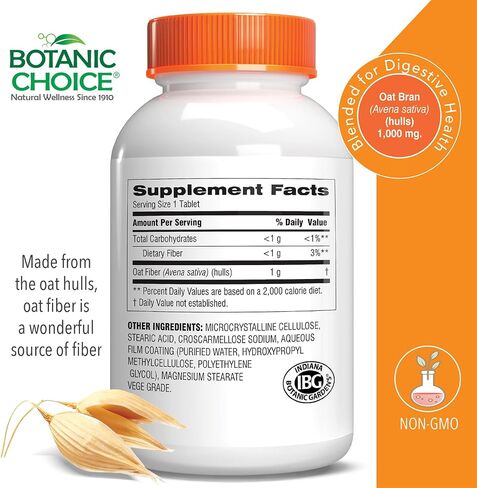 Botanic Choice Oat Fiber Dietary Supplement - Digestive Health for Women and Men - Pack of 2 in Saudi Arabia