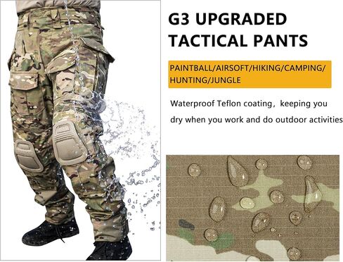 Men’s Tactical Pants with Knee Pads Waterproof Hiking Cargo Pants Camo Combat Pants with 10 Pockets in Saudi Arabia