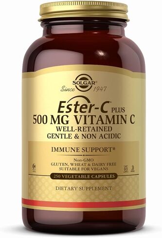 SOLGAR Ester-C Plus 500 mg Vitamin C (Ascorbate Complex) - 100 Vegetable Capsules, Pack of 2 - Antioxidant & Immune Support - Non GMO, Vegan, Gluten Free, Kosher - 200 Total Servings in Saudi Arabia