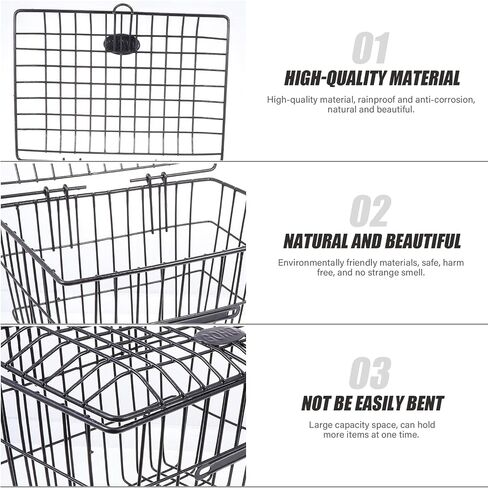LIOOBO 1pc Bicycle Basket Bike Accessory Bike Storage Container Bike Rear Basket Cycling Parts Backseat Basket Riding Storage Gadget Hanging Bike Basket Metal Bike Basket Bike Gadget in Saudi Arabia