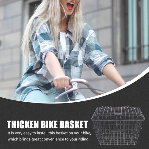 LIOOBO 1pc Bicycle Basket Bike Accessory Bike Storage Container Bike Rear Basket Cycling Parts Backseat Basket Riding Storage Gadget Hanging Bike Basket Metal Bike Basket Bike Gadget in Saudi Arabia