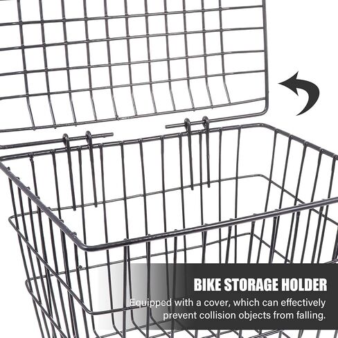LIOOBO 1pc Bicycle Basket Bike Accessory Bike Storage Container Bike Rear Basket Cycling Parts Backseat Basket Riding Storage Gadget Hanging Bike Basket Metal Bike Basket Bike Gadget in Saudi Arabia