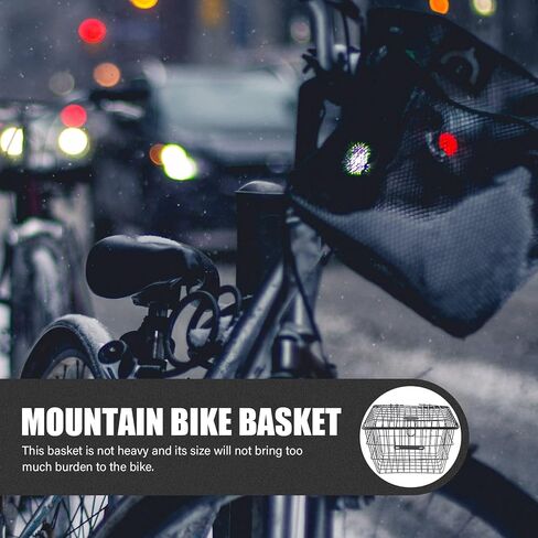 LIOOBO 1pc Bicycle Basket Bike Accessory Bike Storage Container Bike Rear Basket Cycling Parts Backseat Basket Riding Storage Gadget Hanging Bike Basket Metal Bike Basket Bike Gadget in Saudi Arabia
