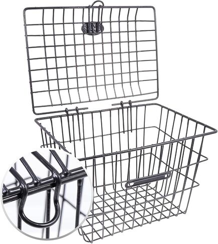 LIOOBO 1pc Bicycle Basket Bike Accessory Bike Storage Container Bike Rear Basket Cycling Parts Backseat Basket Riding Storage Gadget Hanging Bike Basket Metal Bike Basket Bike Gadget in Saudi Arabia