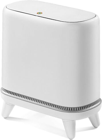 MOPALL Bathroom Trash Can, 3 Gallon Small Trash Can with Lid, Slim Bathroom Garbage Can with Press Top Lid, Modern White Trash Bin with Legs, Plastic Waste Basket for Bathroom, Bedroom, Home Office in Saudi Arabia