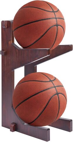 رف تخزين الكرة، حامل كرة السلة، رف تخزين كرة القدم الرجبي، رف تخزين كرة القدم، منظم المرآب من الخشب الصلب in Kuwait