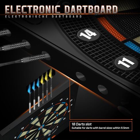 CyeeLife Electronic DartBoard&12 Soft Darts,8 Players&34 Games&255 Variations,Battery/adapter/3 languages switching for Professional Dart Games in Saudi Arabia