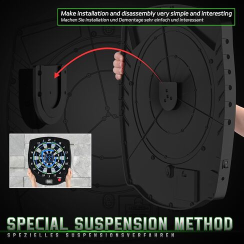 CyeeLife Electronic DartBoard&12 Soft Darts,8 Players&34 Games&255 Variations,Battery/adapter/3 languages switching for Professional Dart Games in Saudi Arabia