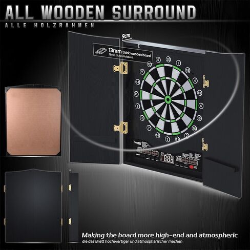 لوحة رمي السهام الإلكترونية CyeeLife و12 سهمًا ناعمًا، 8 لاعبين و34 لعبة و255 نوعًا مختلفًا، بطارية/محول/3 لغات تبديل لألعاب رمي السهام الاحترافية in Kuwait