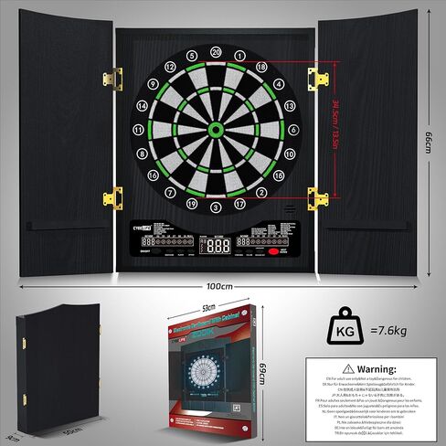 لوحة رمي السهام الإلكترونية CyeeLife و12 سهمًا ناعمًا، 8 لاعبين و34 لعبة و255 نوعًا مختلفًا، بطارية/محول/3 لغات تبديل لألعاب رمي السهام الاحترافية in Kuwait