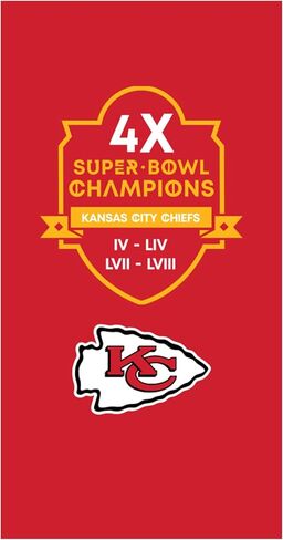 منشفة الشاطئ Northwest Kansas City Chiefs 4X Super Bowl Champions مقاس 30 × 60 بوصة in Saudi Arabia