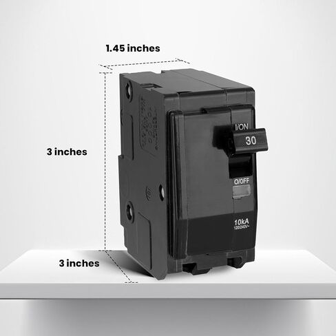 Q0230CP Q0 30 Amp 2 Pole Breaker، متوافق مع Square D Q0 Double Pole 30 Amp Breaker، 120/240V 10kA، تركيب إضافي، مع مؤشر الرحلة المرئي in Kuwait