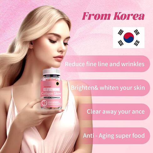 Glutathione Collagen Glow Gummies, Glutathione Collagen Gummies for Women, Glow Beauty Collagen Gummies for Dark Spot, Korean Organic Collagen Gummies for Skin Care Anti-Aging in Saudi Arabia