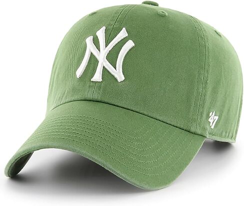'47 New York Yankees Fatigue Green Logo Primary Logo Clean Up Adjustable Strap Hat Cap, Adult One Size Fits All in Saudi Arabia