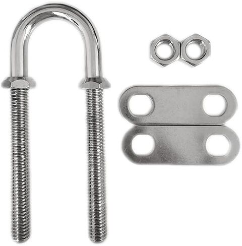 Boat U Bolt Stern Bow Eye Tie Down, Marine Stainless Steel with Hex Nuts and Washers, 4-1/2 in Overall Length, 3/8 in Stock, 3 in Thread Length (1 PCS) in Kuwait