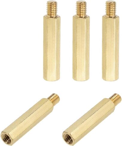 uxcell M6x10mm+8mm Male-Female Brass Hex PCB Motherboard Spacer Standoff for FPV Drone Quadcopter, Computer & Circuit Board 5pcs in Saudi Arabia